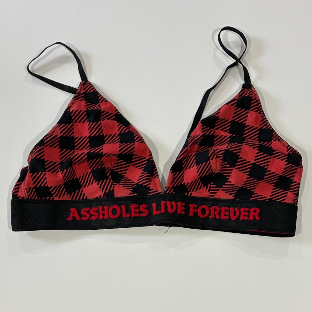 Assholes Live Forever Red/Black Checkered Bralette